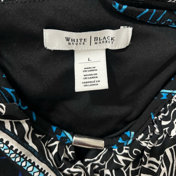White House Black Market Black and Blue Patterned Dress - Picture 1 of 3